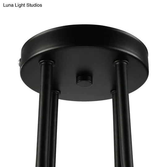 Vintage Metallic Semi Flush Light With Sputnik Design In Antique Brass/Black - Exposed Ceiling