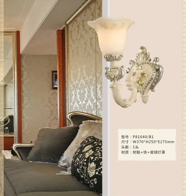 Vintage Milky Glass Sconce Lamp - Bloom Sitting Room Wall Lighting 1 / White