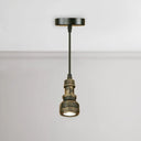 Vintage Mini Pendant Lamp With Water Pipe And Wrought Iron In Aged Brass Finish Antique
