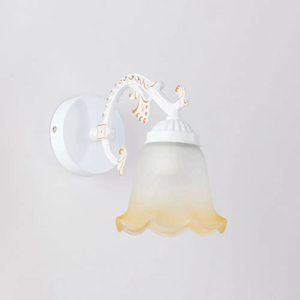 Vintage Ombre Frosted Glass Wall Mount Vanity Light For Bathroom 1 / White