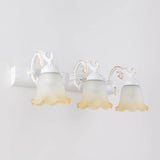 Vintage Ombre Frosted Glass Wall Mount Vanity Light For Bathroom 3 / White
