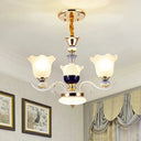 Vintage Pendant Light With White Flower Frosted Glass Shade For Living Rooms 3 /