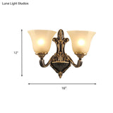 Vintage Porch Wall Sconce With Frosted Glass In Bronze - 1/2-Light Light Fixture