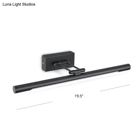 Vintage Rotatable Tubular Vanity Wall Sconce - Metal Led Mount Lighting