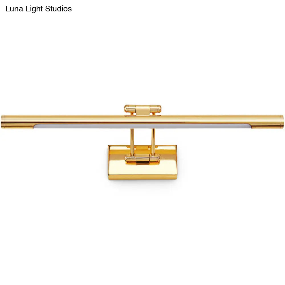 Vintage Rotatable Tubular Vanity Wall Sconce - Metal Led Mount Lighting