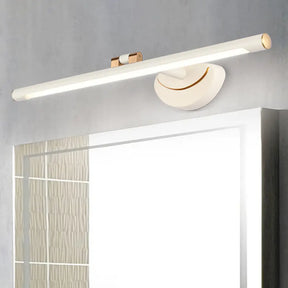 Vintage Rotating Pole Led Bath Light In Metallic Finish For Vanity Or Wall White / 16 Warm