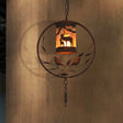 Vintage Rustic Cylinder Wall Sconce With Fabric Bird Accent - 1-Light Metal Lamp For Dining Room 1