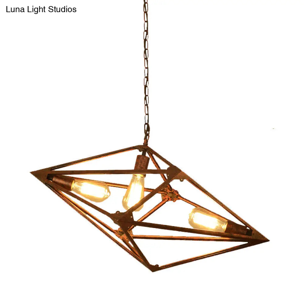 Vintage Rustic Dining Room Chandelier - Metallic 2/3 Lights 12’/27.5’ W