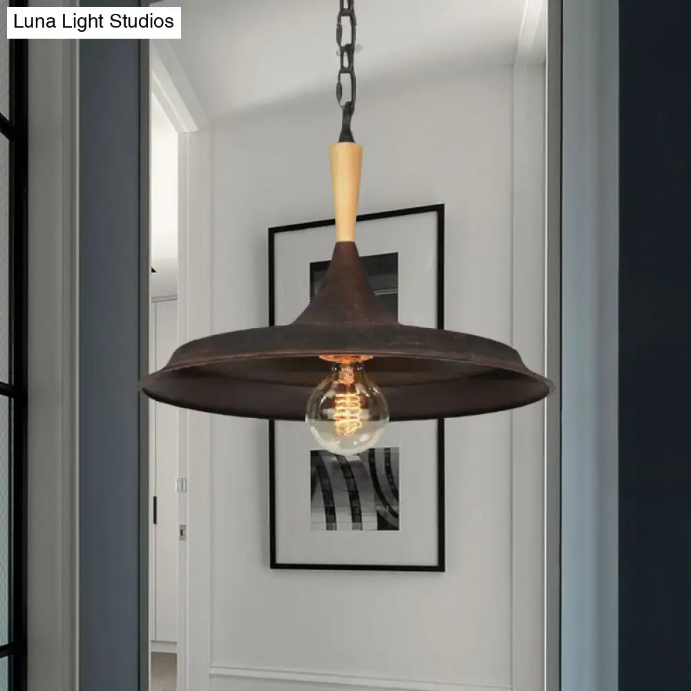 Vintage Rustic Pendant Lamp - Barn Shade Iron Lighting For Bar