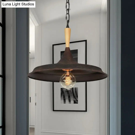 Vintage Rustic Pendant Lamp - Barn Shade Iron Lighting For Bar