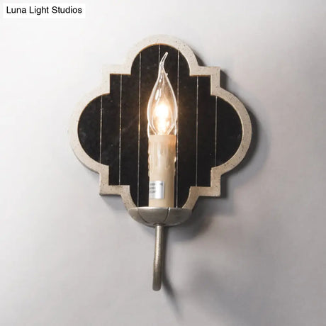 Vintage Silver Metal Wall Light With Mirror Backplate - Corridor Sconce Candle Style