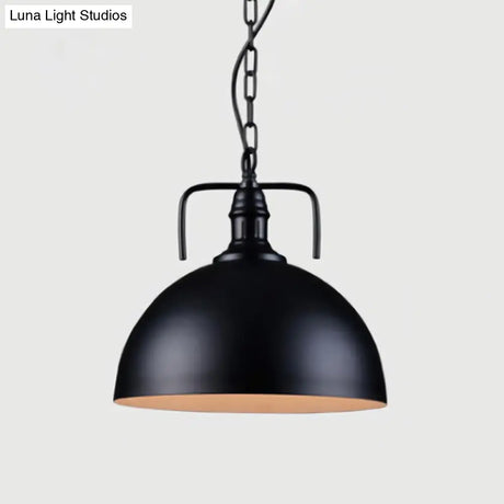 Vintage Single-Bulb Metallic Pendant Light - Pot Cover Design Restaurant Lighting Fixture