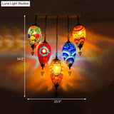 Vintage Stained Glass Multi-Light Pendant Ceiling Lamp - Waterdrop Bedroom Décor 5 Heads