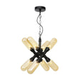 Vintage Starburst Chandelier – 5/6/8 Light Amber/Clear Glass Pendant Lamp 8 / Amber