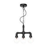 Vintage Style 3-Bulb Amber/Clear Glass Chandelier With Led Lighting For Dining Room Ceiling Clear /