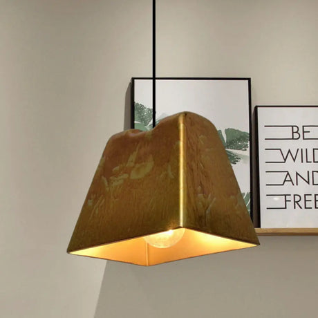Vintage Style Brass Finish Hanging Light With Shade - 1 Pendant Lighting For Restaurants / B