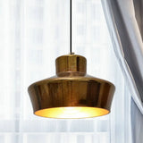 Vintage Style Brass Finish Hanging Light With Shade - 1 Pendant Lighting For Restaurants / D