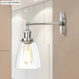 Vintage Style Bronze/Brass/Copper Sconce Light With Clear Glass Shade - Ideal For Living Room