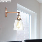 Vintage Style Bronze/Brass/Copper Sconce Light With Clear Glass Shade - Ideal For Living Room
