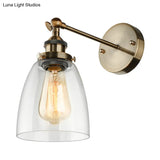 Vintage Style Bronze/Brass/Copper Sconce Light With Clear Glass Shade - Ideal For Living Room