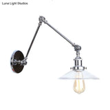 Vintage Style Clear Glass Wall Sconce With 1 Light In Chrome Finish - Perfect For Living Room