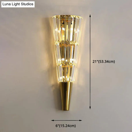 Vintage Style Crystal Wall Sconce - Layered Mount Lighting With 6/8 Clear Lights Ideal For Living