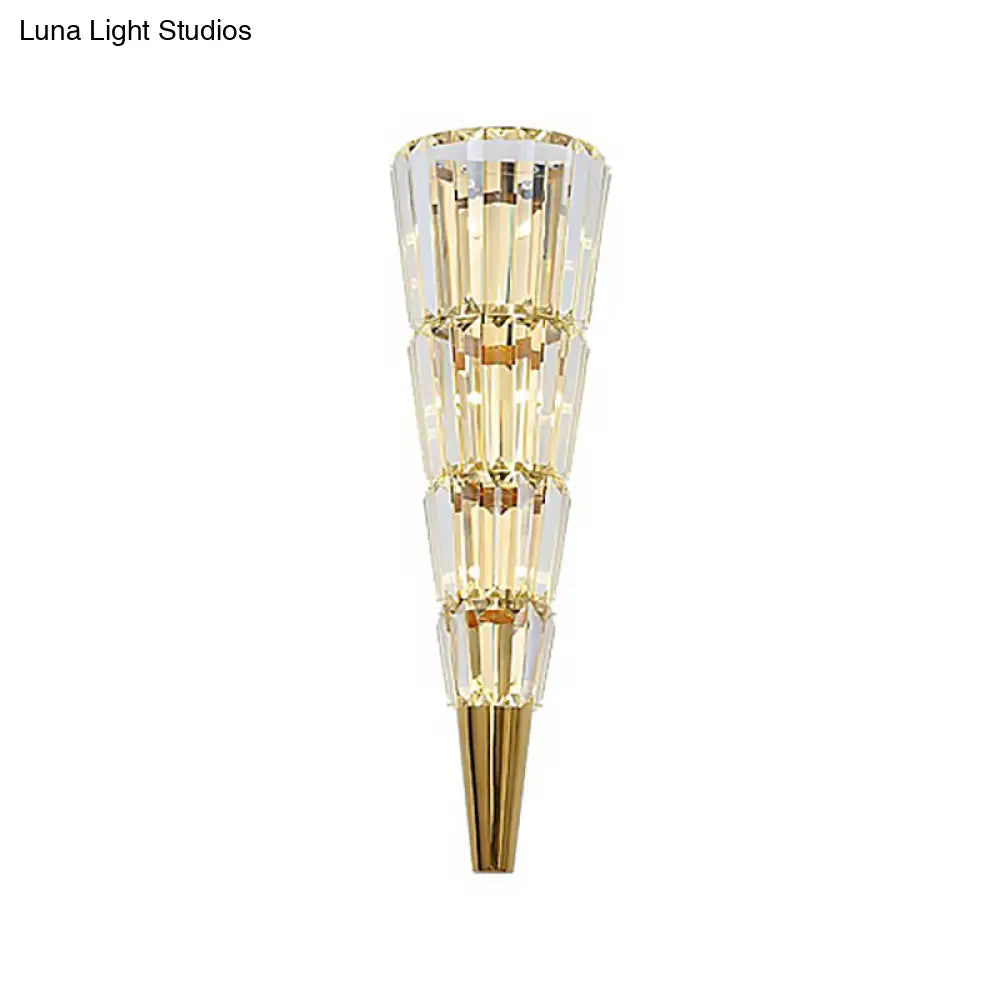 Vintage Style Crystal Wall Sconce - Layered Mount Lighting With 6/8 Clear Lights Ideal For Living