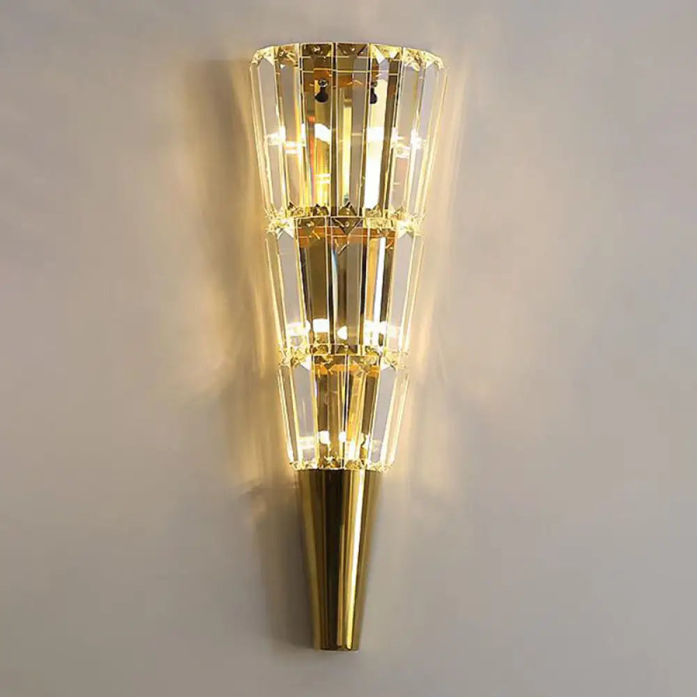 Vintage Style Crystal Wall Sconce - Layered Mount Lighting With 6/8 Clear Lights Ideal For Living
