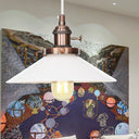 Vintage Style Hanging Pendant Lamp - Height Adjustable Conic Restaurant Lighting Copper