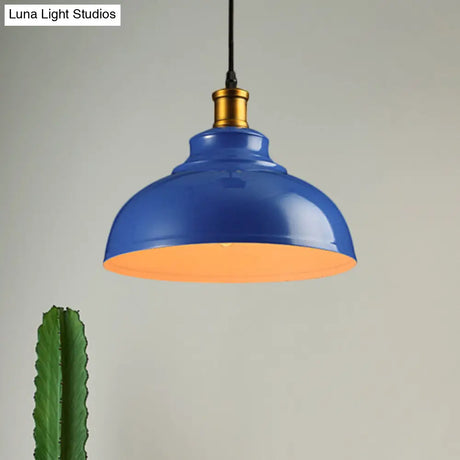 Vintage Style Metal Ceiling Pendant Light With Black/Green Suspension Cord - Perfect For Living Room