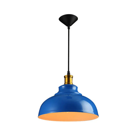 Vintage Style Metal Ceiling Pendant Light With Black/Green Suspension Cord - Perfect For Living