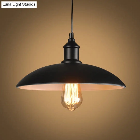 Vintage-Style Metal Pendant Lighting For Dining Room And Commercial Spaces In Black / 12.5’