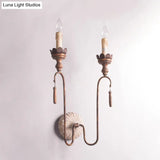 Vintage Style Metal Wall Lamp With Rustic Exposed Bulbs - Indoor Sconce Light Fixture 2/3 Lights