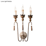 Vintage Style Metal Wall Lamp With Rustic Exposed Bulbs - Indoor Sconce Light Fixture 2/3 Lights