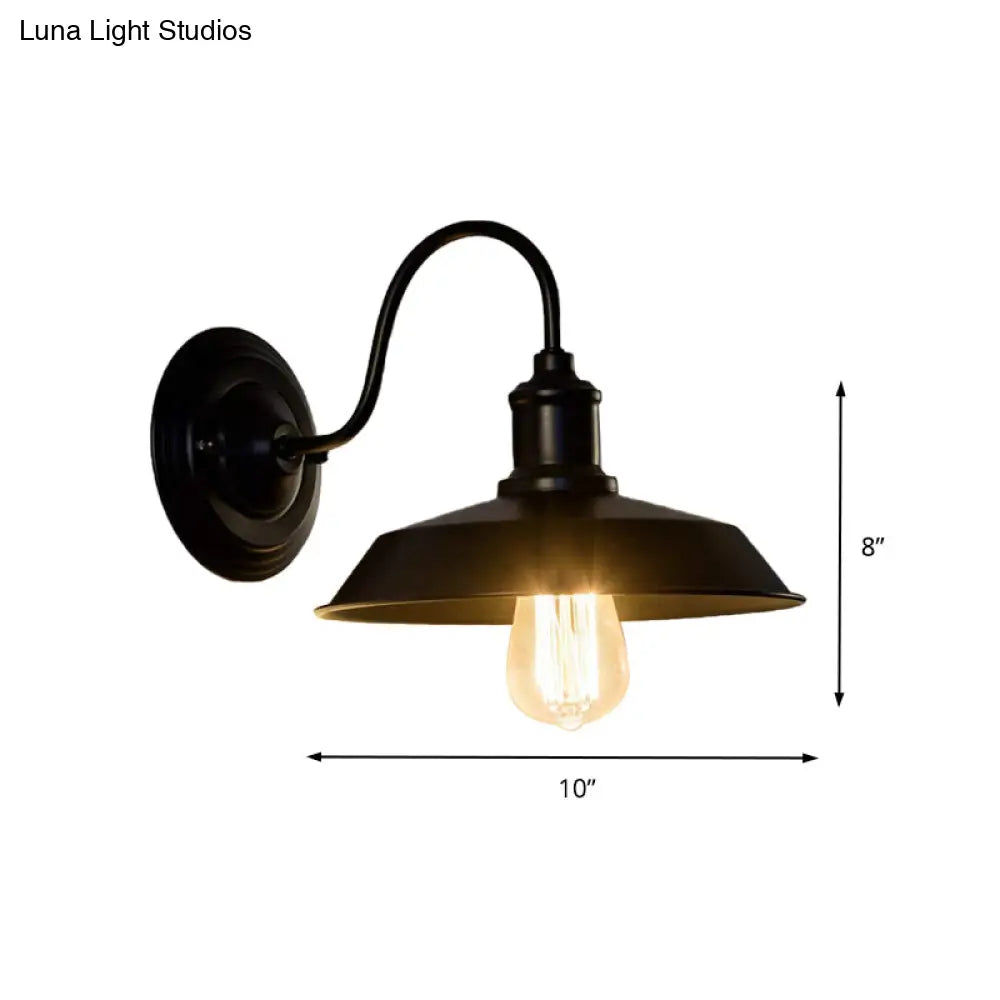 Vintage Style Metal Wall Sconce With Barn Shade For Restaurant Lighting