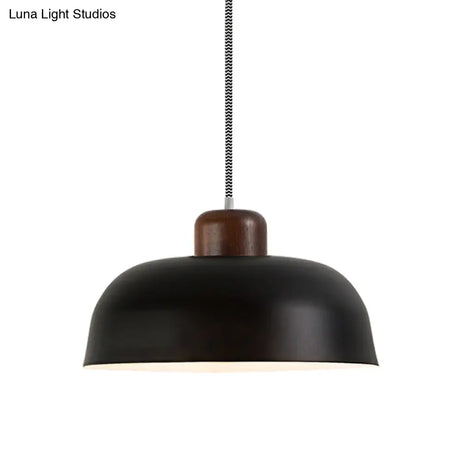 Vintage Style Metallic Pendant Lamp For Dining Table Ceiling With 12’/15’ W Bowl Shade 1 Light