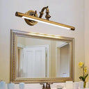 Vintage Style Metallic Tubular Wall Sconce - Led Vanity Light In Brass For Bathroom / 14