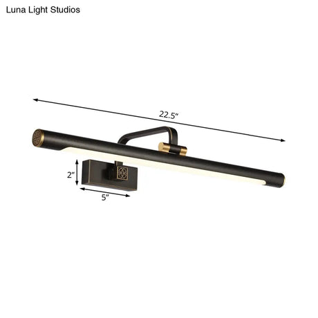 Vintage Style Metallic Wall Light With Led For Bathroom - 17/22.5 Bronze Finish