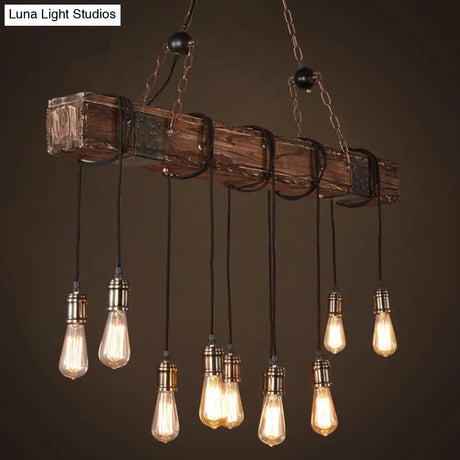 Vintage Style Open Bulb Pendant Light Metallic Finish For Restaurant Island Lighting