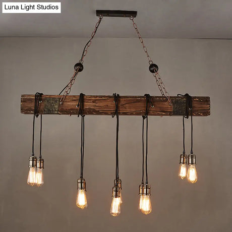 Vintage Style Open Bulb Pendant Light Metallic Finish For Restaurant Island Lighting