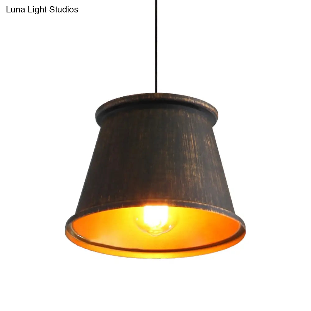 Vintage Style Pendant Light With Metal Shade | 1 Bulb Suspension Lighting For Dining Room In