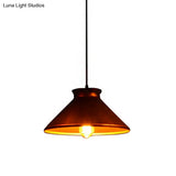 Vintage Style Pendant Light With Metal Shade | 1 Bulb Suspension Lighting For Dining Room In
