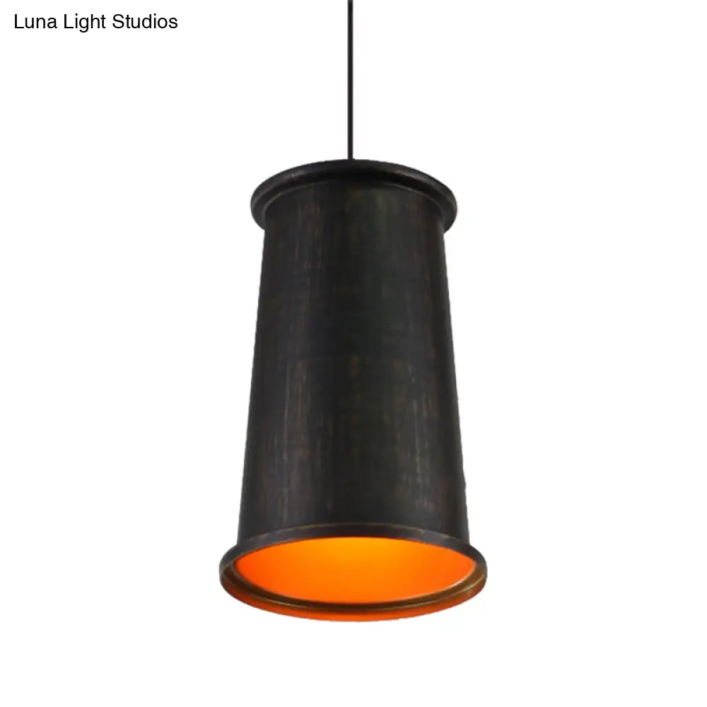 Vintage Style Pendant Light With Metal Shade | 1 Bulb Suspension Lighting For Dining Room In