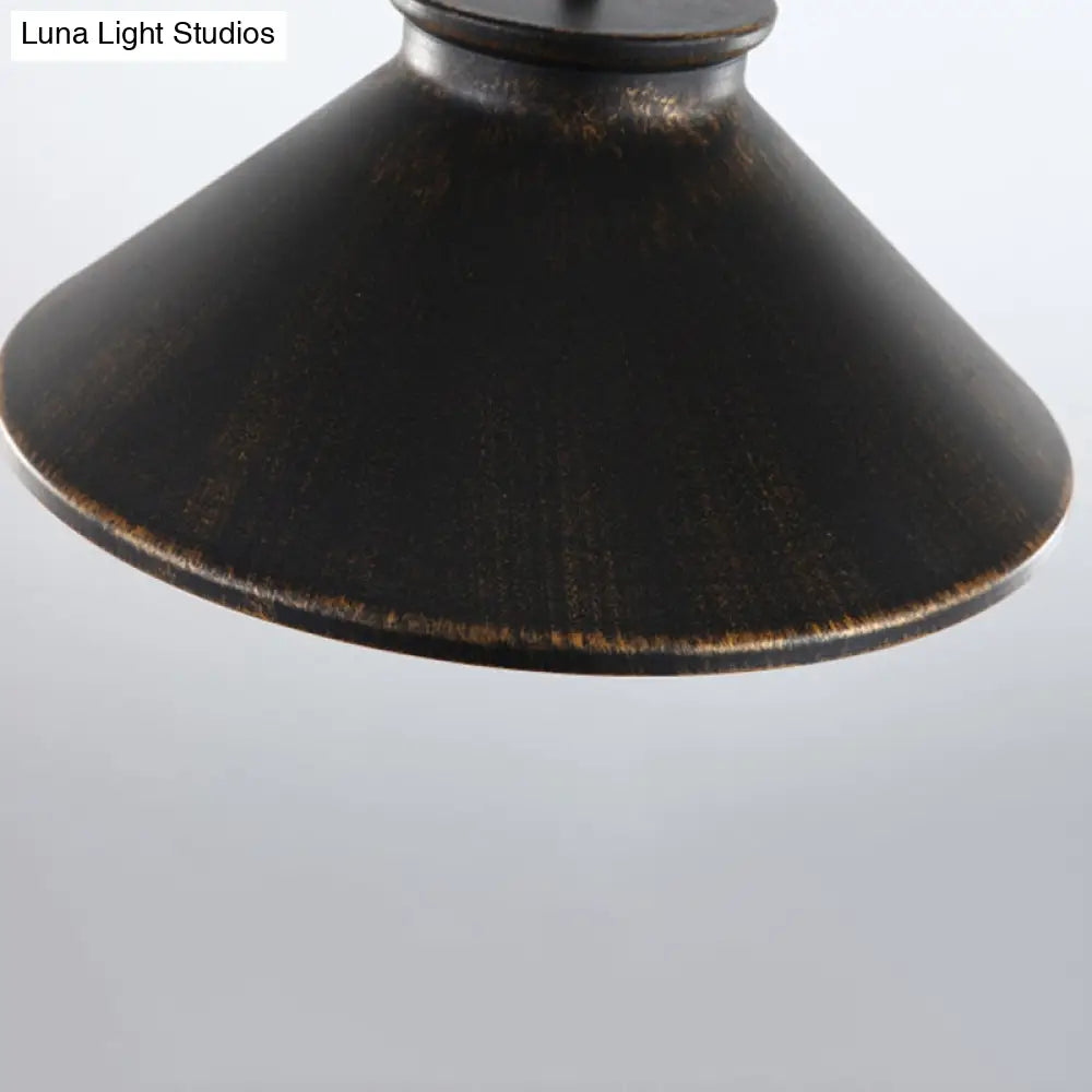 Vintage Style Pendant Light With Metal Shade | 1 Bulb Suspension Lighting For Dining Room In