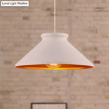 Vintage Style Pendant Light With Metal Shade | 1 Bulb Suspension Lighting For Dining Room In