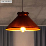 Vintage Style Pendant Light With Metal Shade | 1 Bulb Suspension Lighting For Dining Room In