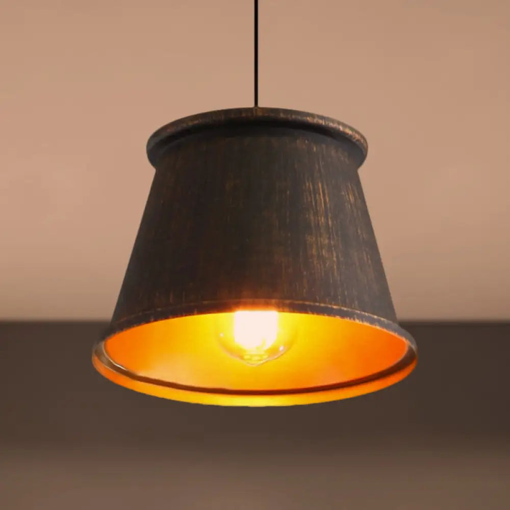 Vintage Style Pendant Light With Metal Shade | 1 Bulb Suspension Lighting For Dining Room In