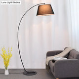 Vintage Tapered Fabric Standing Light - Single Living Room Floor Lamp