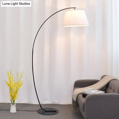Vintage Tapered Fabric Standing Light - Single Living Room Floor Lamp