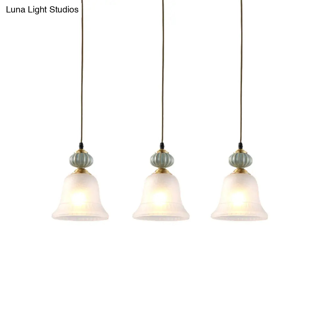 Vintage White Glass Cluster Pendant Light With Ceramic Cap For Dining Room Décor